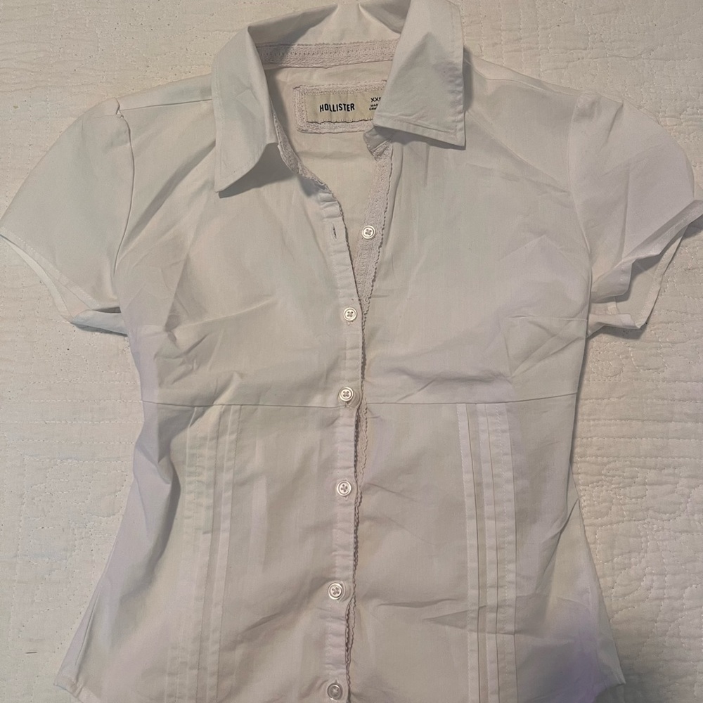 Hollister White Button Down Shirt